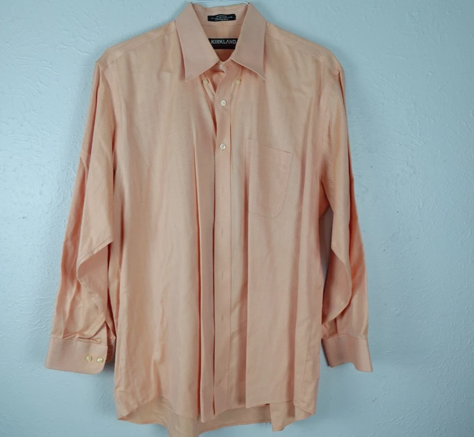 Kirkland Signature Slim Fit Non Iron Pastel Striped 17-33 Button up Dress shirt - Image 2 of 4