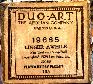 DUO ART Rose LINGER AWHILE Ray Perkins 19665 Player Piano Roll