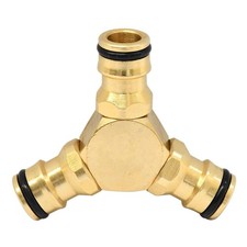 3 Way Garden Hose Pipe Splitter Adaptor Connector Coupling Coupler Brass 1/2''