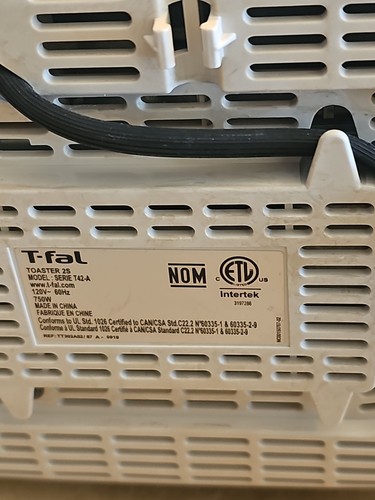 T-fal High Speed Series T42-A 2-Slice Toaster Deluxe Beige Classic Tested - Picture 9 of 10