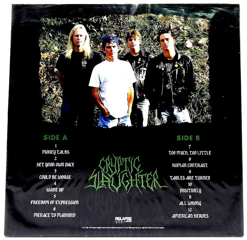 Cryptic Slaughter– "Money Talks"  1987/2024 RE - Thrash LP - LTD BLACK ICE - NEW - Image 3 of 4