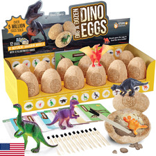 Dan Darci Dig a Dozen Dino Egg Kit for Kids - Dinosaur Toys Gift 3-12 Year Old -