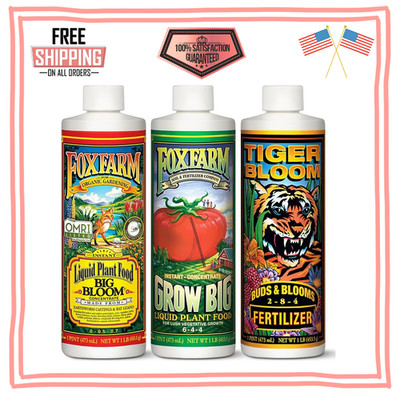 Fox Farm Liquid Nutrient Trio Soil Formula - Big Bloom Grow Big Tiger Bloom of