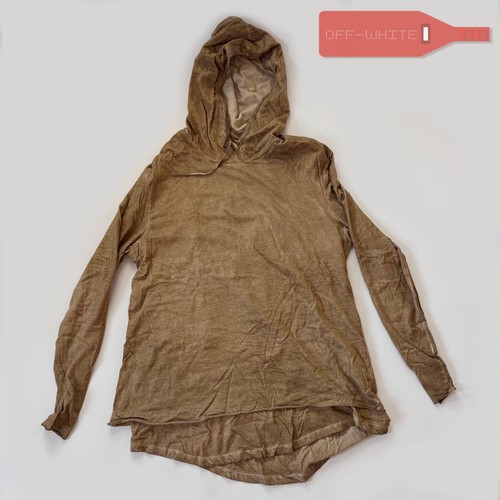 URBAN OUTFITTERS DOUBLE LAYERED HOODED LONG SLEEVE SHIRT LARGE BROWN