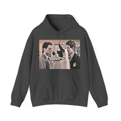 Dale Cooper Twin Peaks Graphic Print LS Unisex Heavy Blend Hooded Sweatshirt