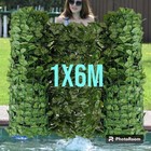 1x6 M Siepe artificiale Edera finta Recinzione rete occultamento foglie finte