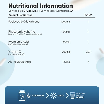 weightworld liposomal glutathione complex L (Reduced) - 90 Capsules WeightWorld L-Glutathione Supplement 1000mg -