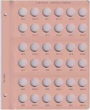Dansco Album 7104-1 Page 1 ONLY Lincoln Shield Cent Dated 2010-2027  Penny  Book