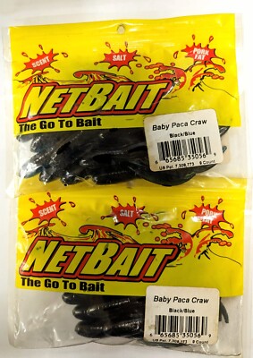 (2 Packs) NETBAIT   Baby Paca Craw   Black/Blue