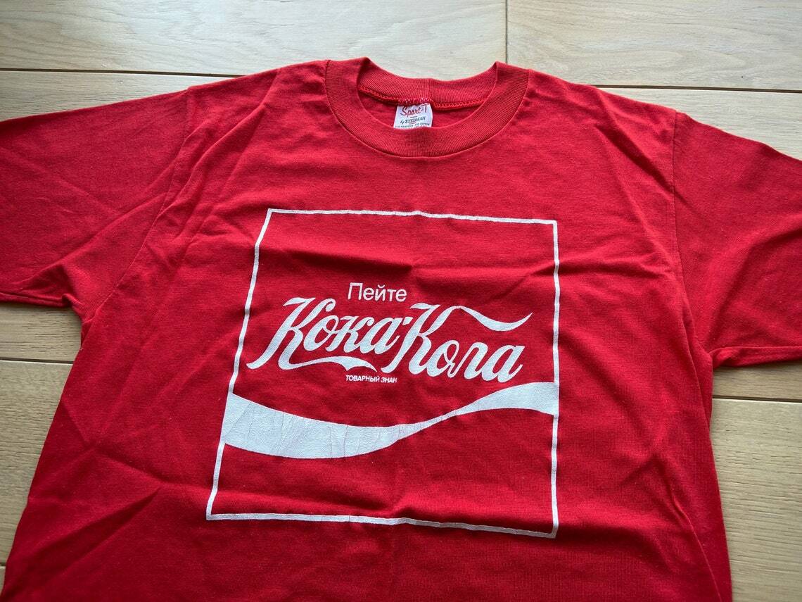 Collectible 80s USSR Soviet Coca Cola T-Shirt 1980 Olympics