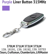 1 Liftmaster Chamberlain Key Chain Remote Garage Door Opener Purple Learn Button