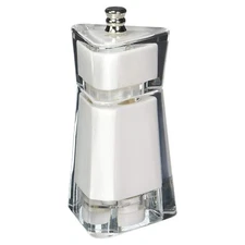 Chef Specialties 4.5" Kate White Acrylic Salt or Pepper Mill / Grinder