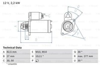 0 986 014 660 Bosch Starter FüR DAEWOO,MERCEDES-BENZ