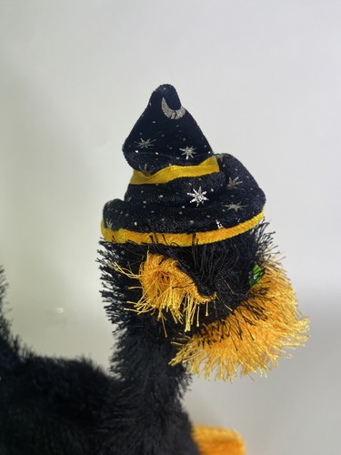 Fiesta Black Orange Cat Kitty Halloween Furry Big Feet Plush Stuffed Animal Toy - Picture 6 of 8