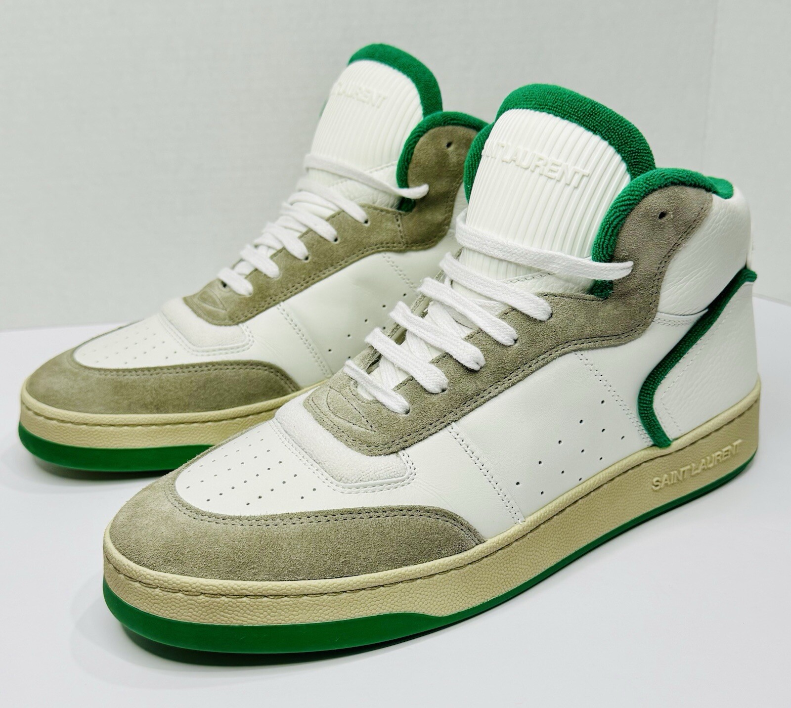 Sneakers Saint Laurent SL 80 Mid top in pelle camoscio taglia EU 44 US 11 vendita al dettaglio $875