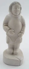 Signed BOMA Tom McPhee Sculpture Young Smiling Happy Alaskan Inuit Eskimo Girl