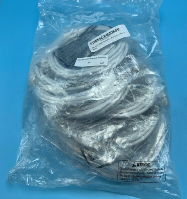 CAT5E CABLE UTP 24AWG 4 PAIR 8FT RJ45 WHITE LOT OF 10