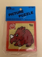 Toy Plastic Picture Puzzle Vintage OTC 1990 Red Dinosaur