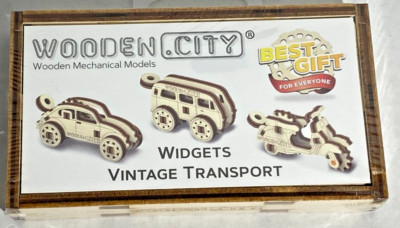 Vintage Transport Widgets Wooden City Mechanical Models Widget Car Van Scooter