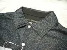 Hickey Freeman Performance Fabric Floral Pattern Polo Golf Shirt NWT L $94 Ivy
