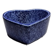 Blue COCHE Stoneware Vintage Baking Dish Heart Shaped By Eurogres Portugal