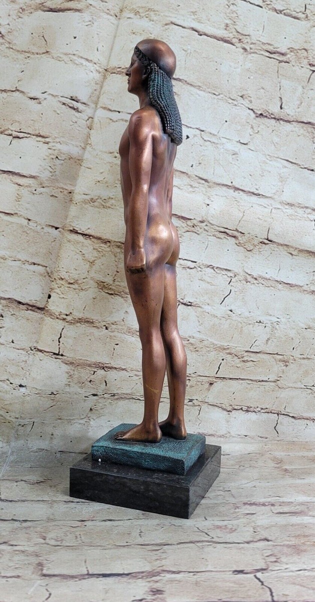 Statue Pharaon Égyptien Veronese - Sculpture Façon Bronze Sur Socle (Résine)