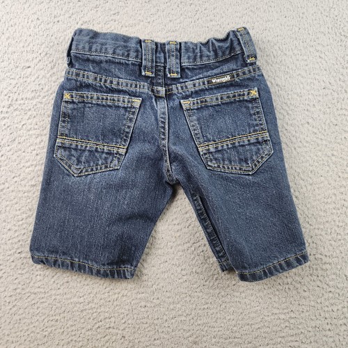Wrangler Denim Shorts Boys 4 (20") Straight Blue Jean Adjustable Waist Dark Wash - Picture 2 of 7