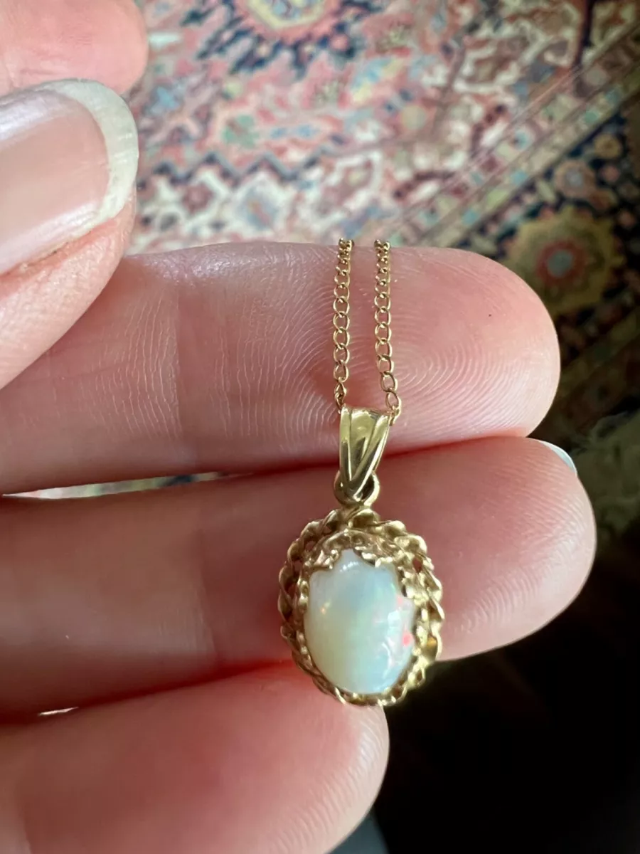 Buy ADITA GOLD925 Sterling Silver White Opal Large Pendant; Libra Natural  March Birthstone Round Pendant; Antique Jewelry For Women ; Handmade  Vintage Style Fire Opal Stone Necklace For Women Online at desertcartINDIA