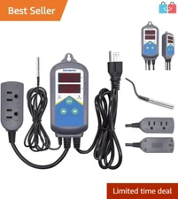 Digital Heating Thermostat Controller with 24-Hour Timer - Ideal for Reptiles