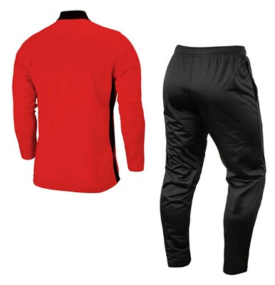 Puma Men Football-Play Track Suit Set Red Black Jacket Pant GYM