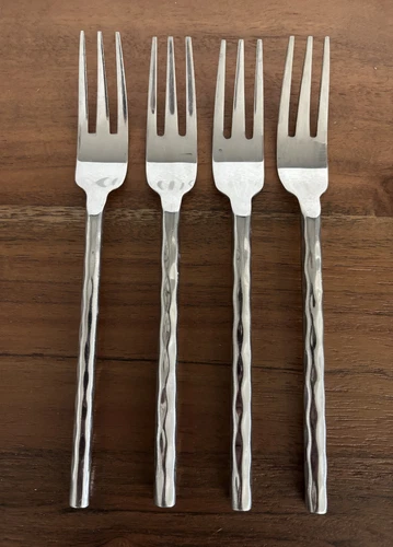 Pier 1 Imports PII16 Caldera Wavy Handle Stainless Salad Forks 7 1/4" Set of 4