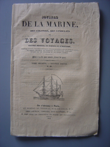 JOURNAL de la Marine des Colonies des Ports et des Voyages Numéro 11 de 1834