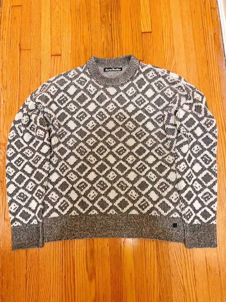 Jersey ACNE STUDIOS Cuadros-Intarsia Cuello Redondo Talla S Orig. $470 NUEVO Foto 4 de 4