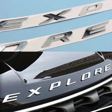 3D Gloss Silver Front Hood Letters For Explor-er Sport Emblem 2011-2024 Modified