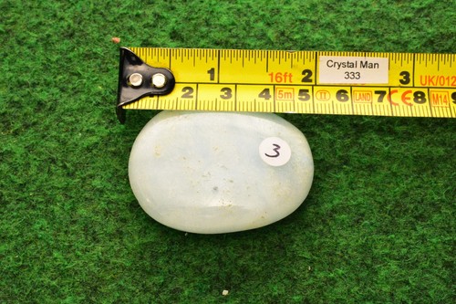 Blue Aragonite Crystal Palm Stone, Polished Worry Stone Natural mineral UK BUY#3 - Foto 5 di 24