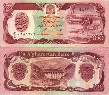 Afghanistan Banknote UNC 100 Afghanis 1990 Afghanistan Bank P-58b