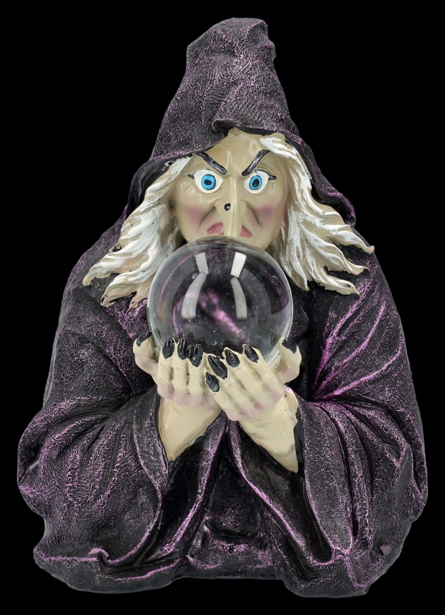 Syraxia Hexenbüste – Mystical Witches Figure With Ball Fantasy Decorative Statue