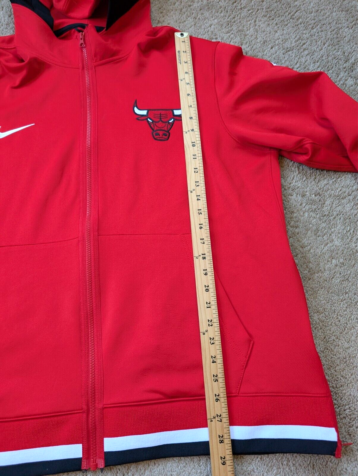 SACAI X NIKE Felpa con cappuccio Chicago Bulls uomo XXL 75° anniversario rossa NBA full zip showtime