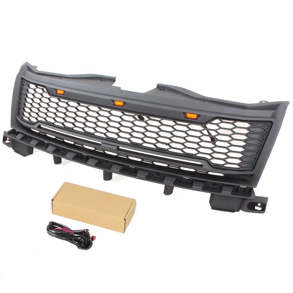 Parrilla delantera negra para Ford Edge 2007-2010 parrilla superior con luz LED Foto 4 de 4