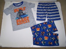 Carter Boys Sleepwear Size 8/8A Surf Ape/Gorilla Short Sleeve/Shorts 3 Piece Nwt