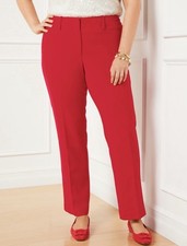 NWT $109 Talbots Southampton Tailored Stretch Straight Leg Pants Red Size 6