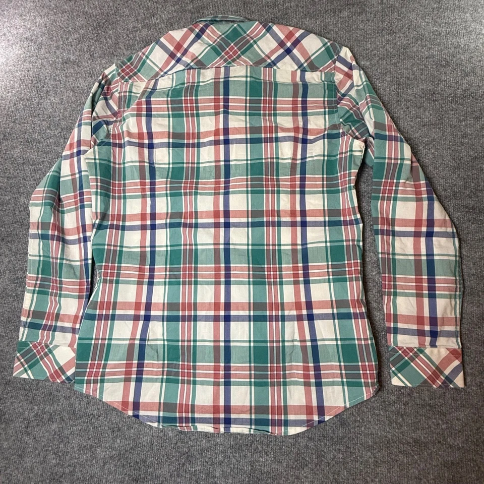 Рубашка с длинным рукавом на пуговицах мужская средняя клетчатая повседневная 7 бриллиантов - Изображение 3 из 4