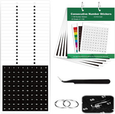 2000 Pcs Consecutive Number Stickers 1-100 20 Sheets 0.4 inch Black Square Small
