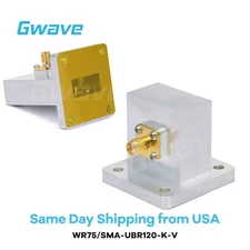 WR-75 to SMA Female RA Waveguide to Coax Adapters, UBR120 Flange, 9.84 - 15G