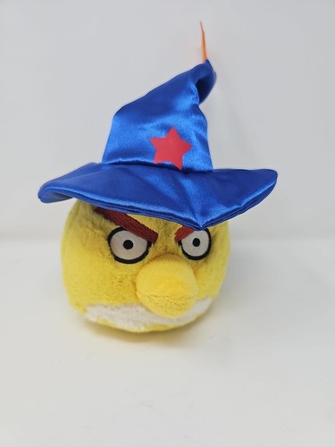 2011 Angry Birds Wizard Hat Yellow Chuck Plush 2011 5" Commonwealth No Sound