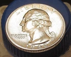 1943     Brilliant Uncirculated  Quarter 90% SILVER    Blazing  Luster #408 ~ 6