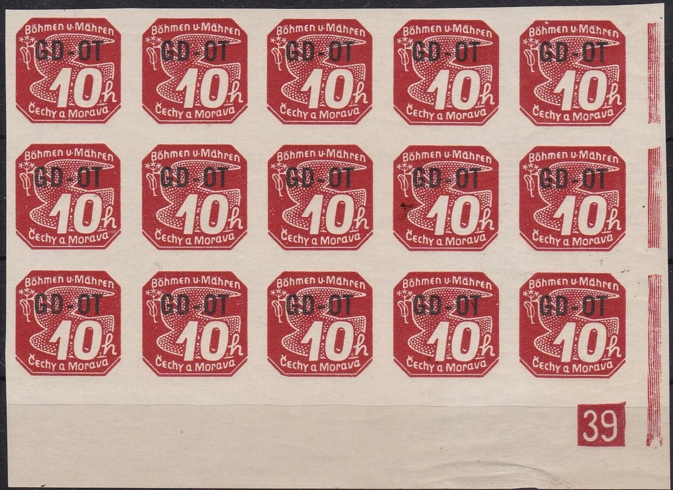 Lot DM und Zeitungsmarken Böhmen & Mähren auf 4 Karten ** Sauber Postfrisch - Bild 3 von 4