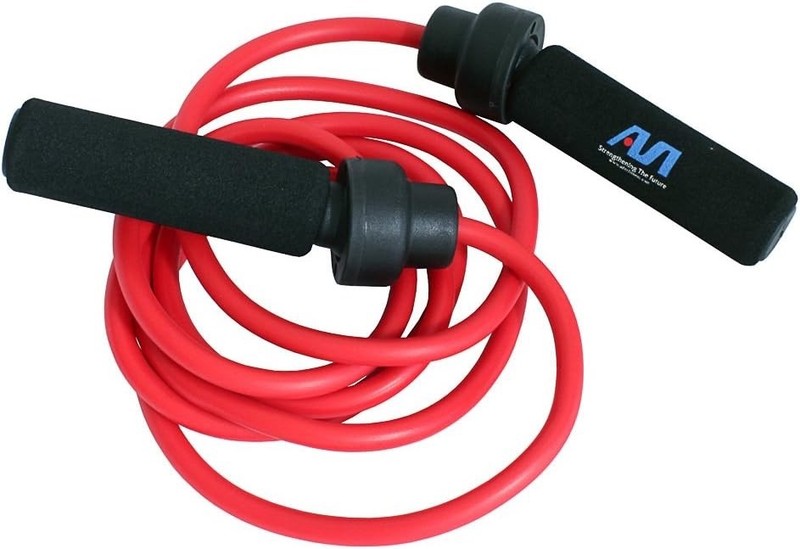 Ader Heavy Power Jump Rope – 1 Lb Weighted Red Rope with Swivel Handles 