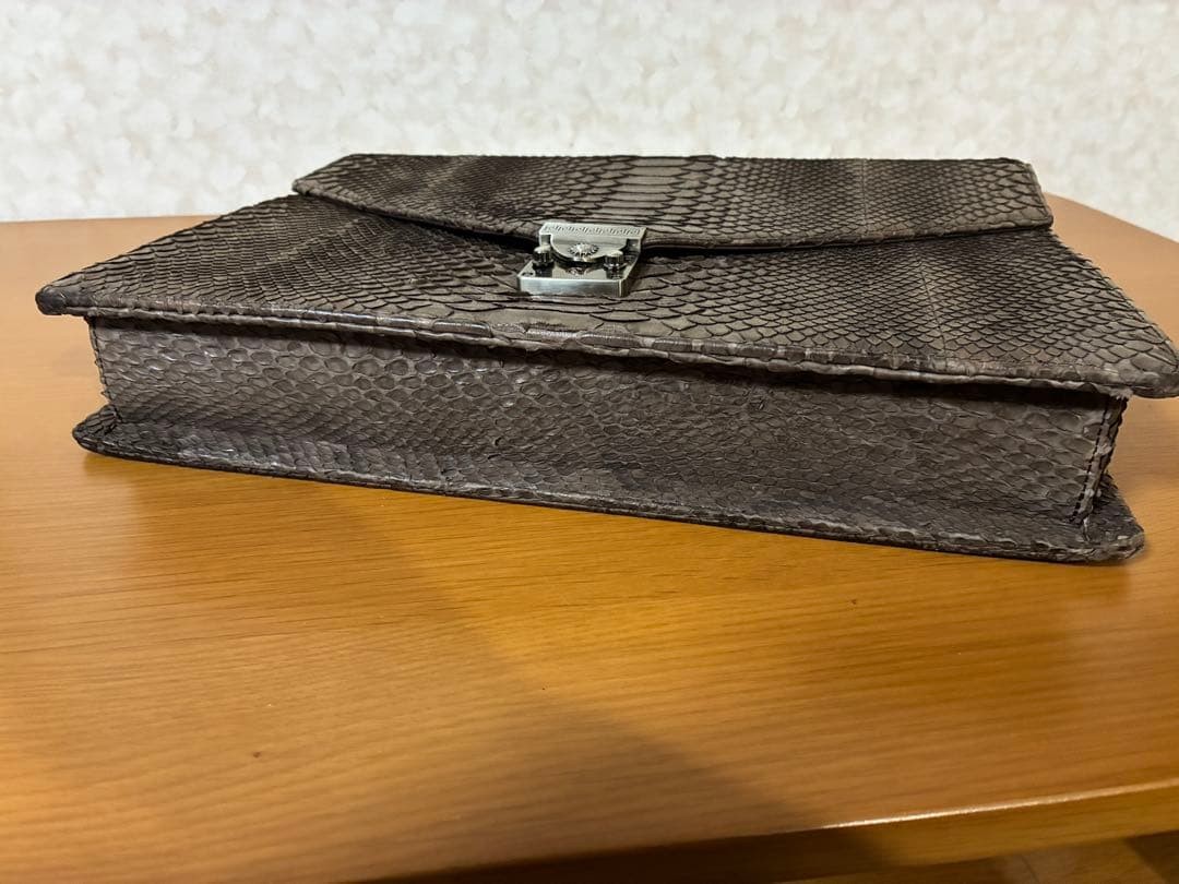 VERSACE Mens Python Leather Business Briefcase Ba… - image 13