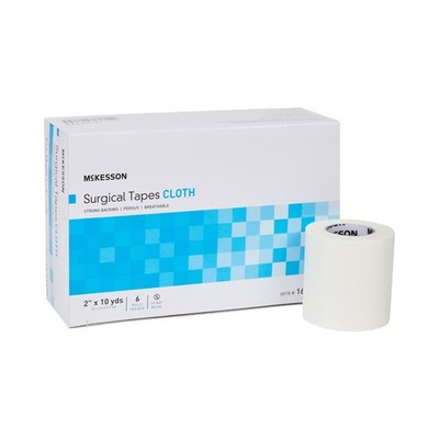 McKesson White Silk-Like Cloth Medical Tape 2'' x 10 Yd 1 Box 6 Rolls/Box